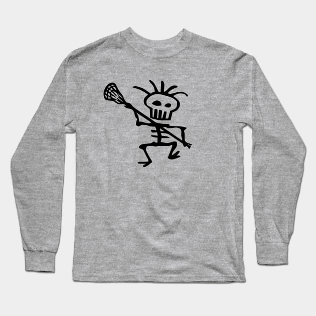 Clean Bones logo Black Long Sleeve T-Shirt by Achy Bones Lacrosse